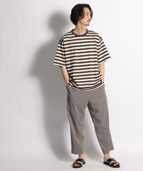 niko and...（ニコアンド）の「ポンチボーダーＴシャツ（Tシャツ/カットソー・メンズ・ライトブルー/ブラウン/アイボリー・MEDIUM/LARGE）」の11枚目の写真