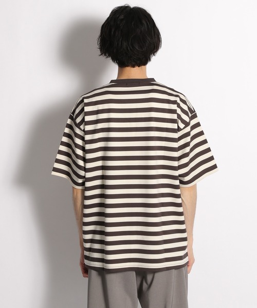 niko and...（ニコアンド）の「ポンチボーダーＴシャツ（Tシャツ/カットソー・メンズ・ライトブルー/ブラウン/アイボリー・MEDIUM/LARGE）」の5枚目の写真