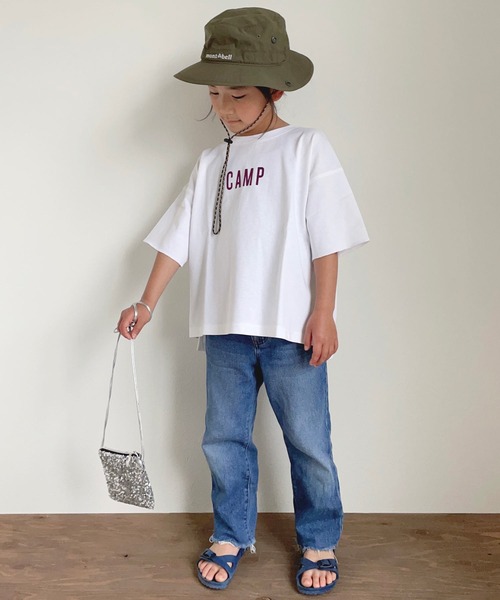 CIAOPANIC TYPY（チャオパニックティピー）の「【KIDS】USAコットン CAMPロゴ プリントTee（Tシャツ/カットソー・キッズ・ネイビー/オフホワイト/グレー・XX-LARGE/LARGE/MEDIUM/X-LARGE/SMALL）」の2枚目の写真