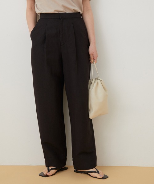 ADAM ET ROPE'(アダムエロペ)の「<洗える>リネンバンブーイージーパンツ(その他パンツ・レディース・ブラック/ベージュ/ライトグリーン/ピンク・36/38)」の2枚目の写真