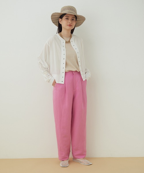 ADAM ET ROPE'(アダムエロペ)の「<洗える>リネンバンブーイージーパンツ(その他パンツ・レディース・ブラック/ベージュ/ライトグリーン/ピンク・36/38)」の5枚目の写真