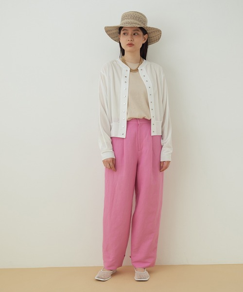 ADAM ET ROPE'(アダムエロペ)の「<洗える>リネンバンブーイージーパンツ(その他パンツ・レディース・ブラック/ベージュ/ライトグリーン/ピンク・36/38)」の19枚目の写真