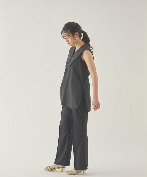 EMMEL REFINES(エメルリファインズ)の「< EMMEL REFINES(エメル リファインズ) >EM エリ付き ノースリーブ ブラウス -手洗い可能-(シャツ/ブラウス・レディース・パープル/ブラック/ホワイト/ダークブラウン・FREE)」の11枚目の写真