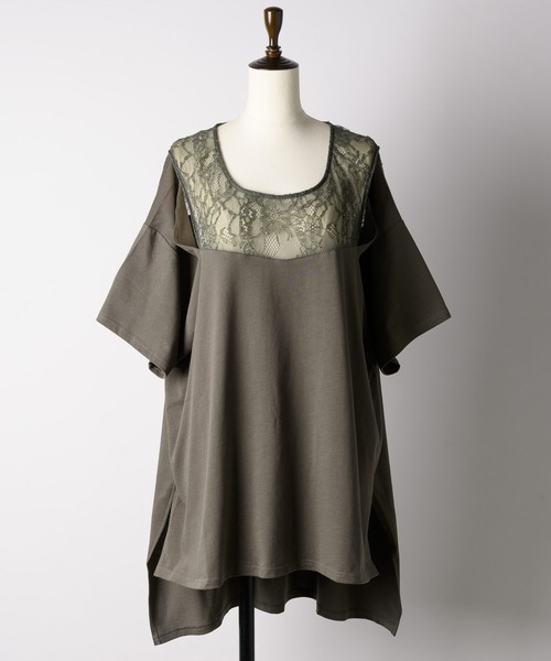 LA BELLE ETUDE（ラベルエチュード）の「レース切替リラックスデザインカットソー（Tシャツ/カットソー・レディース・ブラック/カーキ/ベージュ系その他・FREE）」の10枚目の写真