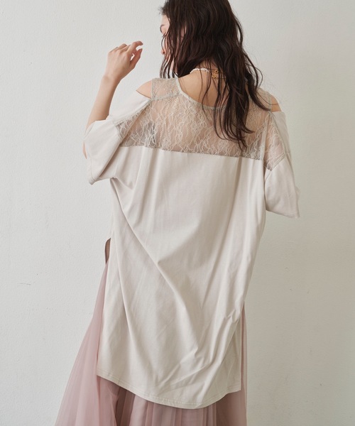 LA BELLE ETUDE（ラベルエチュード）の「レース切替リラックスデザインカットソー（Tシャツ/カットソー・レディース・ブラック/カーキ/ベージュ系その他・FREE）」の18枚目の写真