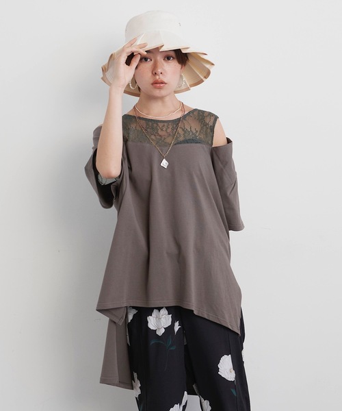 LA BELLE ETUDE（ラベルエチュード）の「レース切替リラックスデザインカットソー（Tシャツ/カットソー・レディース・ブラック/カーキ/ベージュ系その他・FREE）」の22枚目の写真