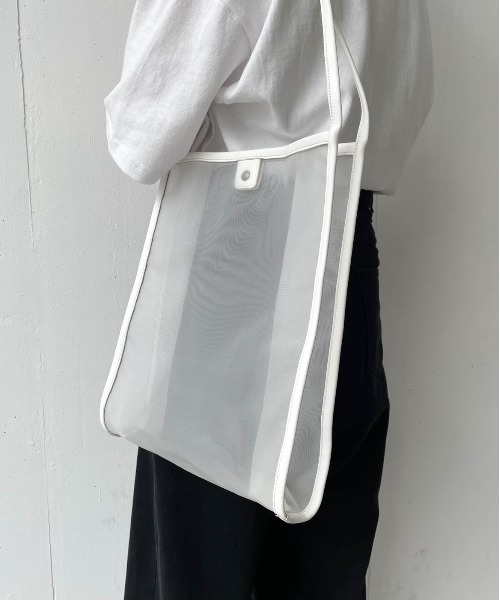 flaner（フラネ）の「シアートートバッグ【オリジナルロゴ巾着バッグ付き】（トートバッグ・レディース・ホワイト/ブラウン・FREE）」の12枚目の写真