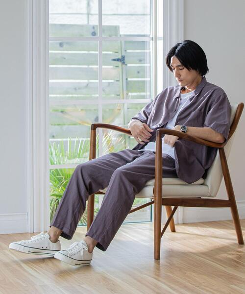 green label relaxing（グリーンレーベルリラクシング）の「OLT＜ 機能 / 手洗い可 ＞ ウォッシャブル TWLNN 1プリーツ イージー 9分丈 パンツ（その他パンツ・メンズ・パープル/オリーブ/ネイビー・MEDIUM/SMALL/LARGE/X-LARGE）」の10枚目の写真