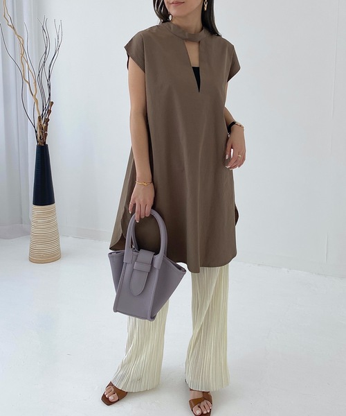 StyleSea(スタイルシー)の「2wayスクエアハンドバッグ (ストラップ付)(ハンドバッグ・レディース・ブラック/ネイビー/オフホワイト/カーキ/サックスブルー/ピンク/ブルー/ラベンダー/キャメル・FREE)」の18枚目の写真