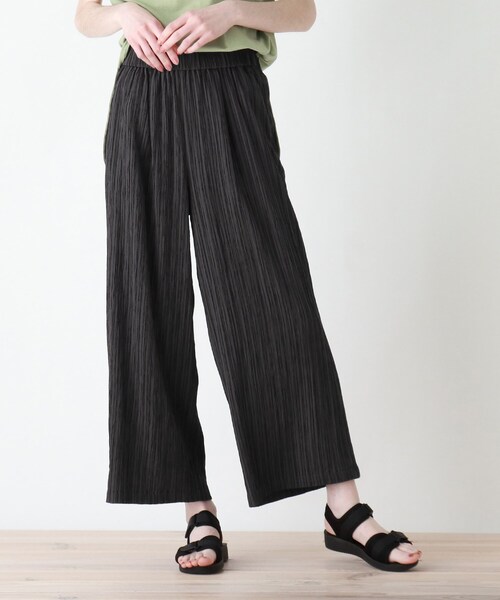 DRESKIP（ドレスキップ）の「◆ストライプ織イージーパンツ（その他パンツ・レディース・カーキ/グレー系その他/キャメル・02/03）」の2枚目の写真