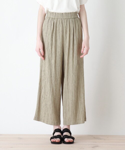 DRESKIP（ドレスキップ）の「◆ストライプ織イージーパンツ（その他パンツ・レディース・カーキ/グレー系その他/キャメル・02/03）」の4枚目の写真