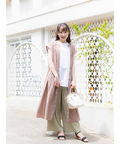 DRESKIP（ドレスキップ）の「◆ストライプ織イージーパンツ（その他パンツ・レディース・カーキ/グレー系その他/キャメル・02/03）」の16枚目の写真