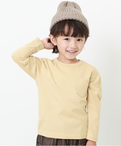 devirock（デビロック）の「クルーネック無地長袖Tシャツ（Tシャツ/カットソー・キッズ・ホワイト/モカ/パープル系その他/サックスブルー/ネイビー/ブルーグレー/杢グレー/ベージュ/ブラック/グリーン系その他2/ブルー系その他/カーキ/パープル系その他2/グリーン系その他・110cm/130cm/100cm/150cm/80ｃｍ/90cm/120cm/140cm/160cm）」の7枚目の写真