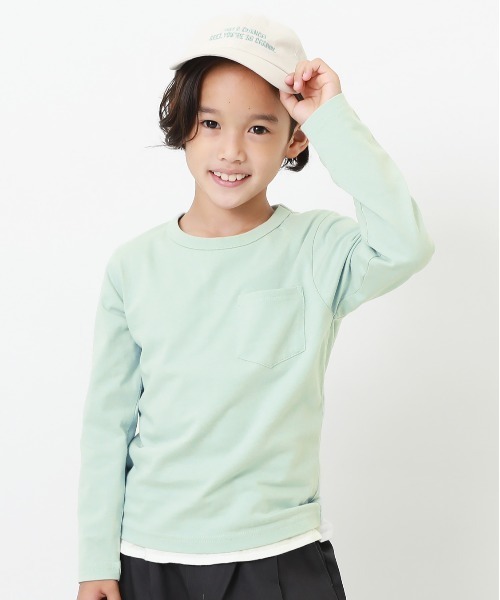 devirock（デビロック）の「クルーネック無地長袖Tシャツ（Tシャツ/カットソー・キッズ・ホワイト/モカ/パープル系その他/サックスブルー/ネイビー/ブルーグレー/杢グレー/ベージュ/ブラック/グリーン系その他2/ブルー系その他/カーキ/パープル系その他2/グリーン系その他・110cm/130cm/100cm/150cm/80ｃｍ/90cm/120cm/140cm/160cm）」の11枚目の写真