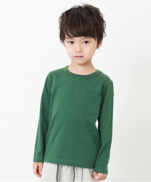 devirock（デビロック）の「クルーネック無地長袖Tシャツ（Tシャツ/カットソー・キッズ・ホワイト/モカ/パープル系その他/サックスブルー/ネイビー/ブルーグレー/杢グレー/ベージュ/ブラック/グリーン系その他2/ブルー系その他/カーキ/パープル系その他2/グリーン系その他・110cm/130cm/100cm/150cm/80ｃｍ/90cm/120cm/140cm/160cm）」の9枚目の写真