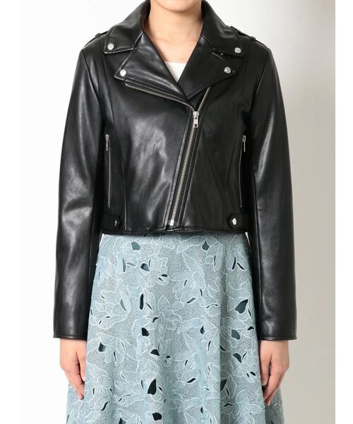 MERCURYDUO（マーキュリーデュオ）の「フェイクレザーライダースジャケット（テーラードジャケット・レディース・ブラック・FREE）」の7枚目の写真