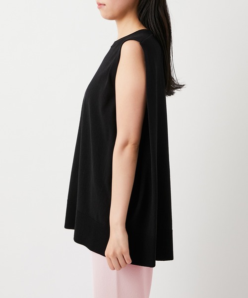 ADAM ET ROPE'（アダムエロペ）の「【セットアップ対応】メンアセリネンスリーブレスプルオーバー（Tシャツ/カットソー・レディース・ブラック/ベージュ/ピンク・FREE）」の9枚目の写真