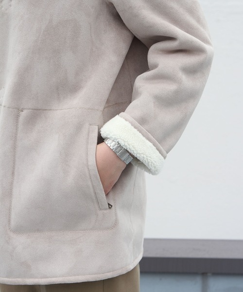 LE GLAZIK（ルグラジック）の「LE GLAZIK/ル グラジック　フェイクムートンリバーシブルコート　FAKE MOUTON REVERSIBLE COAT #LG-A0092NFM（ムートンコート・レディース・グレー/サンドベージュ・36）」の17枚目の写真