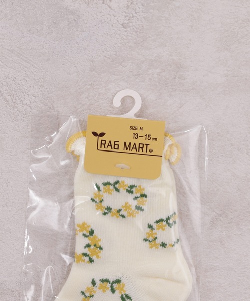 RAGMART(ラグマート)の「フリルソックス 花柄(ソックス/靴下・キッズ・アイボリー/ピンク・M/L/S)」の3枚目の写真