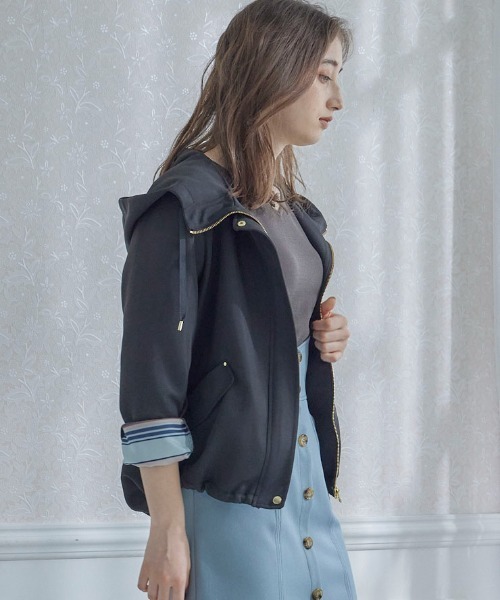 12Twelve Agenda（トゥエルブ　アジェンダ）の「グログランボンディングマウンテンパーカー（マウンテンパーカー・レディース・ブラック/ベージュ・M）」の5枚目の写真