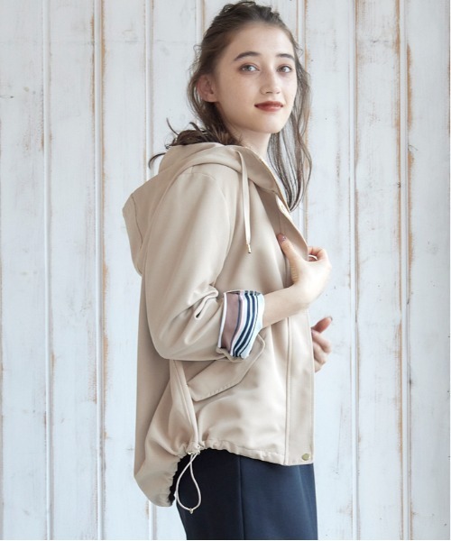 12Twelve Agenda（トゥエルブ　アジェンダ）の「グログランボンディングマウンテンパーカー（マウンテンパーカー・レディース・ブラック/ベージュ・M）」の6枚目の写真