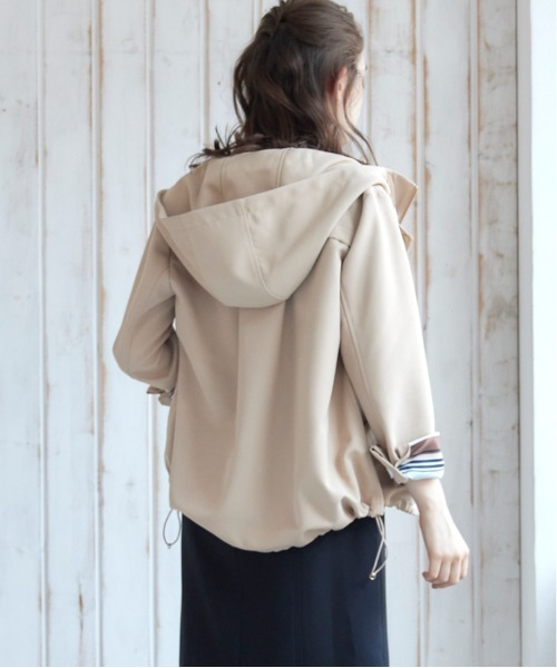 12Twelve Agenda（トゥエルブ　アジェンダ）の「グログランボンディングマウンテンパーカー（マウンテンパーカー・レディース・ブラック/ベージュ・M）」の4枚目の写真