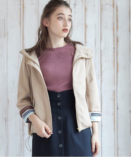 12Twelve Agenda（トゥエルブ　アジェンダ）の「グログランボンディングマウンテンパーカー（マウンテンパーカー・レディース・ブラック/ベージュ・M）」の16枚目の写真