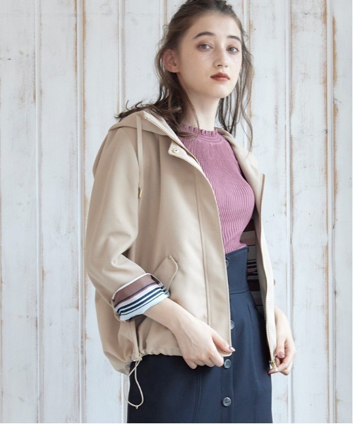 12Twelve Agenda（トゥエルブ　アジェンダ）の「グログランボンディングマウンテンパーカー（マウンテンパーカー・レディース・ブラック/ベージュ・M）」の9枚目の写真