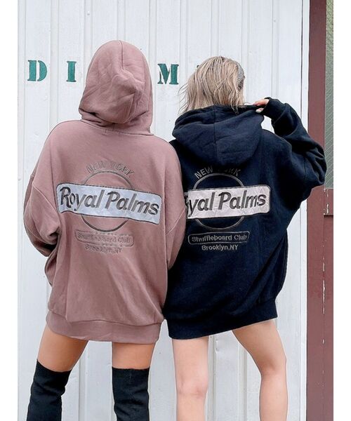 GYDA（ジェイダ）の「【WEB限定】RoyalPalmsスウェットBIGパーカー（パーカー・レディース・アイボリー/ブラック/ピンク・FREE）」の7枚目の写真