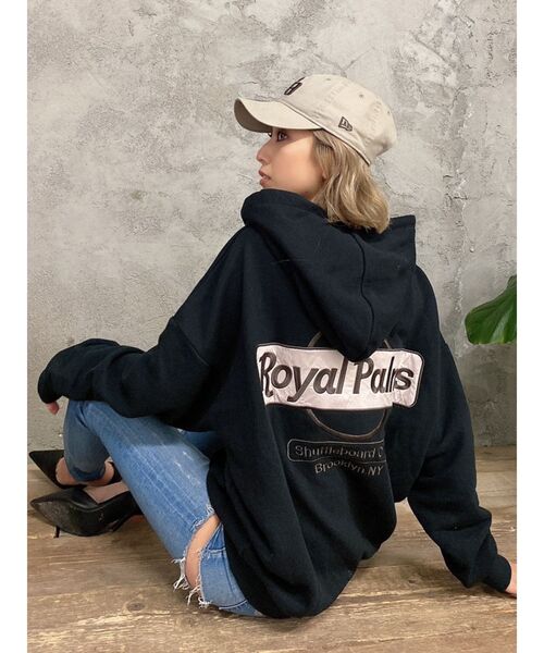 GYDA（ジェイダ）の「【WEB限定】RoyalPalmsスウェットBIGパーカー（パーカー・レディース・アイボリー/ブラック/ピンク・FREE）」の11枚目の写真