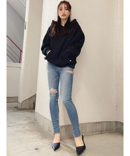 GYDA（ジェイダ）の「【WEB限定】RoyalPalmsスウェットBIGパーカー（パーカー・レディース・アイボリー/ブラック/ピンク・FREE）」の18枚目の写真