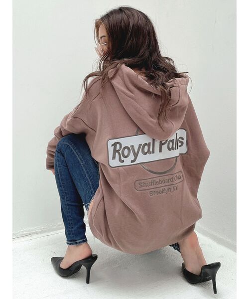 GYDA（ジェイダ）の「【WEB限定】RoyalPalmsスウェットBIGパーカー（パーカー・レディース・アイボリー/ブラック/ピンク・FREE）」の12枚目の写真