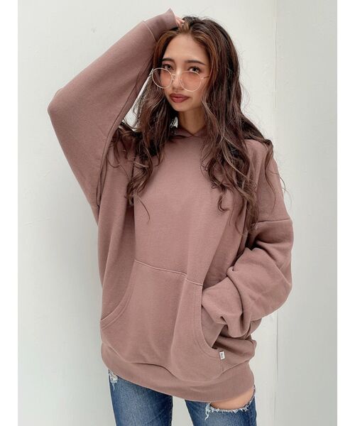 GYDA（ジェイダ）の「【WEB限定】RoyalPalmsスウェットBIGパーカー（パーカー・レディース・アイボリー/ブラック/ピンク・FREE）」の9枚目の写真