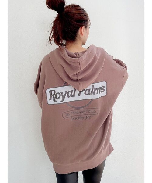 GYDA（ジェイダ）の「【WEB限定】RoyalPalmsスウェットBIGパーカー（パーカー・レディース・アイボリー/ブラック/ピンク・FREE）」の6枚目の写真