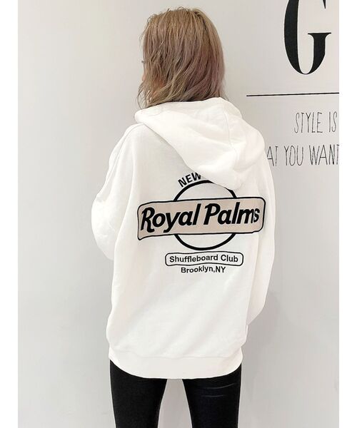 GYDA（ジェイダ）の「【WEB限定】RoyalPalmsスウェットBIGパーカー（パーカー・レディース・アイボリー/ブラック/ピンク・FREE）」の10枚目の写真