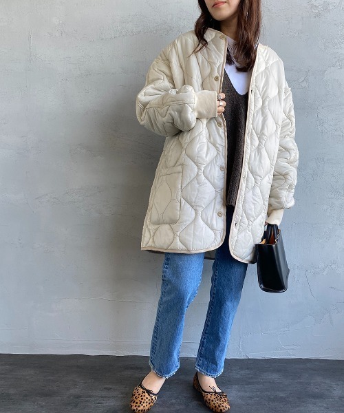 JEANS FACTORY （ジーンズファクトリー）の「【WEB限定】[MILITARY/ミリタリー] 別注 Ｍ-65 キルティングライナージャケット（ミリタリージャケット・レディース・ブラック/オフホワイト/オリーブ・S/M/L）」の21枚目の写真