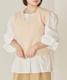 mikke | Vネックニットベスト(ベスト)