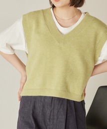mikke | Vネックニットベスト(ベスト)