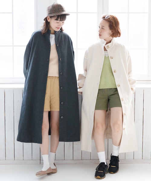 mikke（ミッケ）の「Vネックニットベスト（ベスト・レディース・ベージュ/グリーン・FREE）」の4枚目の写真