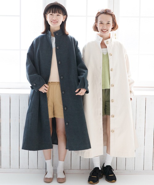 mikke（ミッケ）の「Vネックニットベスト（ベスト・レディース・ベージュ/グリーン・FREE）」の5枚目の写真