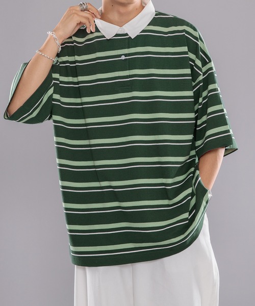 セール】ボーダーラガーシャツ（ポロシャツ）｜kutir（クティール）の