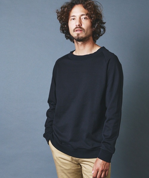Magine(マージン)の「GIZA CTN MILITARY SWEAT TRAINING P/O L/S : ギザコットン ミリタリースウェット トレーニング プルオーバー ロングスリーブ(スウェット)」|ブラック
