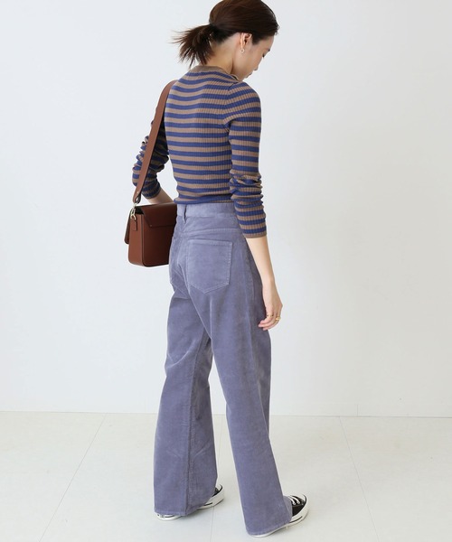 SLOBE IENA（スローブイエナ）の「ストレッチコールスリムフレアパンツ【洗濯機使用可能】◆（その他パンツ・レディース・グレー/サックスブルー/キャメル・38/36）」の12枚目の写真