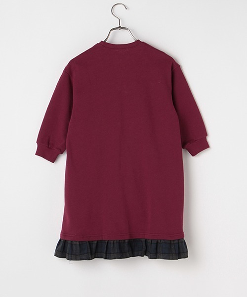 b・ROOM(ビールーム)の「裾チェック使いスウェットワンピース(ワンピース・キッズ・エンジ/ブラウン/グリーン/ブラック・90cm/100cm/120cm/110cm/130cm)」の15枚目の写真