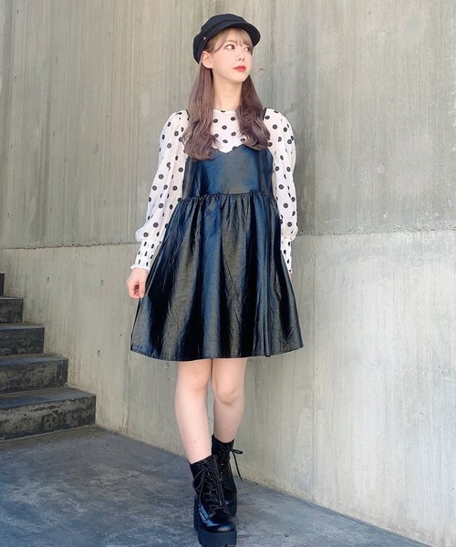 Voyage titty&Co.PETIT(ボヤージュティティアンドコープチ)の「【Voyage titty&Co. PETIT】ティアードミニキャミワンピース(ワンピース・レディース・ブラック/ベージュ・FREE)」の9枚目の写真