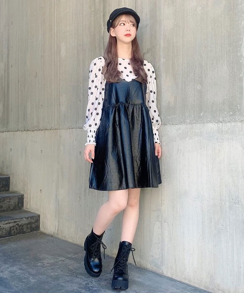 Voyage titty&Co.PETIT(ボヤージュティティアンドコープチ)の「【Voyage titty&Co. PETIT】ティアードミニキャミワンピース(ワンピース・レディース・ブラック/ベージュ・FREE)」の4枚目の写真