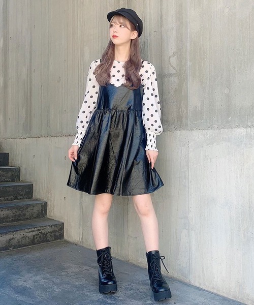 Voyage titty&Co.PETIT(ボヤージュティティアンドコープチ)の「【Voyage titty&Co. PETIT】ティアードミニキャミワンピース(ワンピース・レディース・ブラック/ベージュ・FREE)」の6枚目の写真