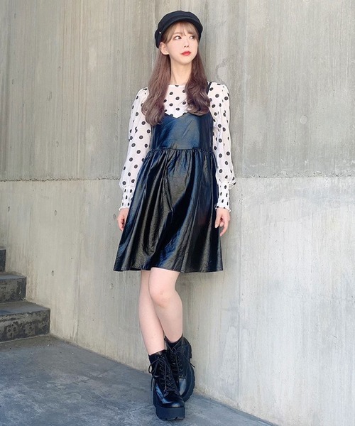 Voyage titty&Co.PETIT(ボヤージュティティアンドコープチ)の「【Voyage titty&Co. PETIT】ティアードミニキャミワンピース(ワンピース・レディース・ブラック/ベージュ・FREE)」の3枚目の写真