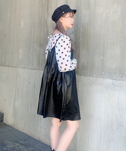 Voyage titty&Co.PETIT(ボヤージュティティアンドコープチ)の「【Voyage titty&Co. PETIT】ティアードミニキャミワンピース(ワンピース・レディース・ブラック/ベージュ・FREE)」の8枚目の写真