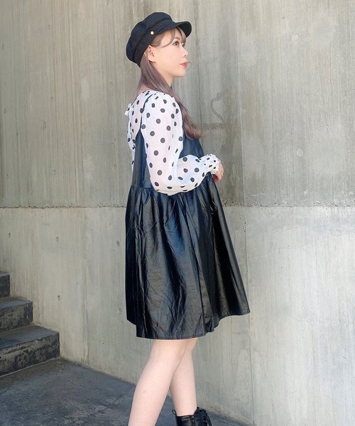 Voyage titty&Co.PETIT(ボヤージュティティアンドコープチ)の「【Voyage titty&Co. PETIT】ティアードミニキャミワンピース(ワンピース・レディース・ブラック/ベージュ・FREE)」の10枚目の写真